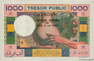 Djibouti 1.000 Francs, 1974 reverse