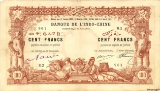 Djibouti 100 Francs, 1915 image