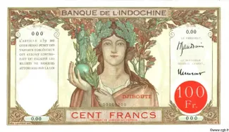Djibouti 100 Francs, 1928 image