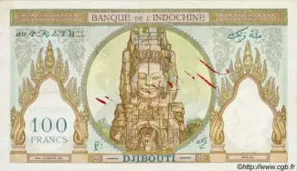 Djibouti 100 Francs, 1943 reverse