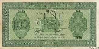 Djibouti 100 Francs, 1945 image