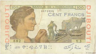 Djibouti 100 Francs, 1946 image