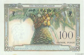 Djibouti 100 Francs, 1952 reverse