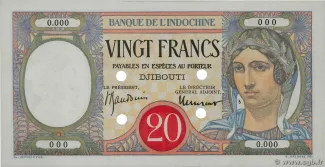 Djibouti 20 Francs, 1928 image