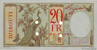 Djibouti 20 Francs, 1928-1938 reverse
