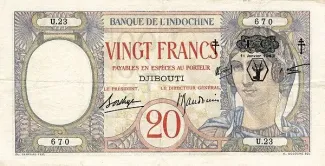 Djibouti 20 Francs, 1943 image