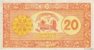 Djibouti 20 Francs, 1945 reverse