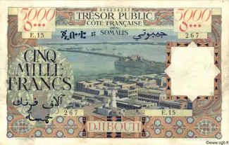 Djibouti 5.000 Francs, 1952 image