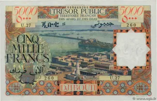 Djibouti 5.000 Francs, 1969 obverse