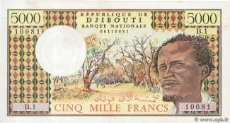 Djibouti 5.000 Francs, 1991 image