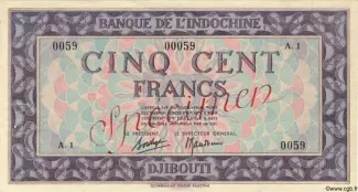 Djibouti 500 Francs, 1945 image