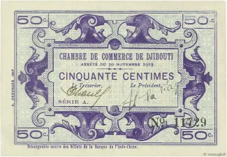 Djibouti 50 Centimes, 1919 image