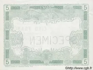 Djibouti 5 Francs, 1923 reverse