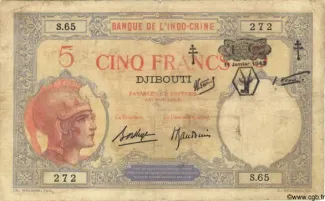 Djibouti 5 Francs, 1943 image