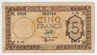 Djibouti 5 Francs, 1945 image