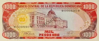 Dominican Republic 1.000 Pesos, 1978-1987 obverse