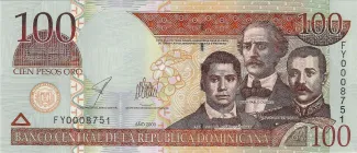 Dominican Republic 100 Pesos, 2001-2004 obverse