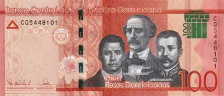 Dominican Republic 100 Pesos, 2017-2023 obverse