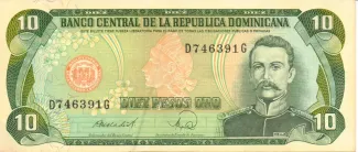 Dominican Republic 10 Pesos, 1978-1988 obverse