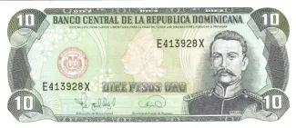 Dominican Republic 10 Pesos, 1995 obverse