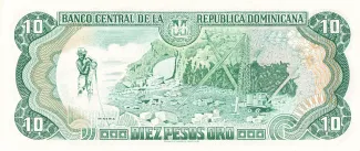 Dominican Republic 10 Pesos, 1996-1998 reverse