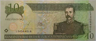 Dominican Republic 10 Pesos, 2001-2003 obverse