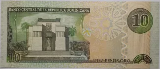 Dominican Republic 10 Pesos, 2001-2003 reverse