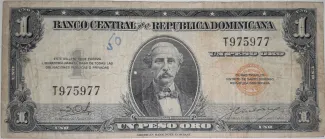 Dominican Republic 1 Peso, 1947-1955 obverse