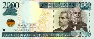 Dominican Republic 2.000 Pesos, 2011-2013 obverse