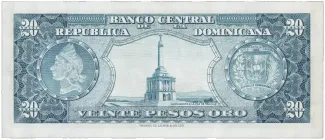 Dominican Republic 20 Pesos, 1952 reverse