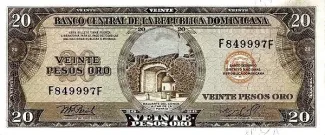 Dominican Republic 20 Pesos, 1975-1976 obverse