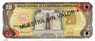 Dominican Republic 20 Pesos, 1978-1988 obverse
