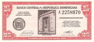 Dominican Republic 25 Centavos, 1961 obverse