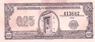 Dominican Republic 25 Centavos, 1961 obverse