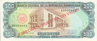 Dominican Republic 500 Pesos, 1988 obverse