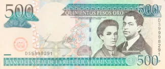 Dominican Republic 500 Pesos, 2002-2004 obverse