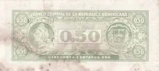 Dominican Republic 50 Centavos, 1961 reverse
