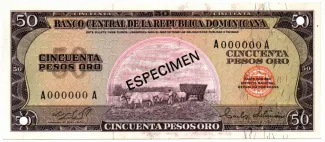Dominican Republic 50 Pesos, 1975-1976 obverse