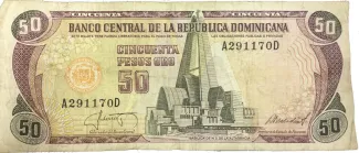 Dominican Republic 50 Pesos, 1978-1987 obverse