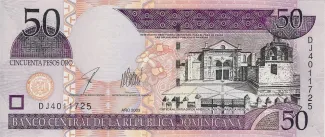 Dominican Republic 50 Pesos, 2001-2004 obverse