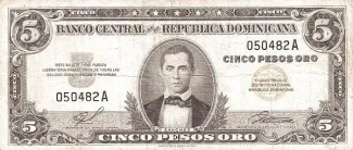 Dominican Republic 5 Pesos, 1959 obverse