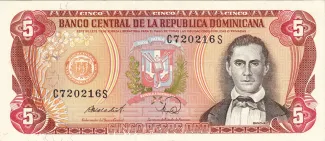 Dominican Republic 5 Pesos, 1978-1988 obverse