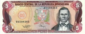 Dominican Republic 5 Pesos, 1993 obverse