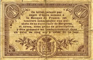 French notgeld 1 Franc, 1914 reverse