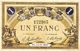 French notgeld 1 Franc, 1916 image