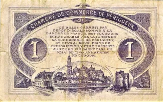 French notgeld 1 Franc, 1916 reverse