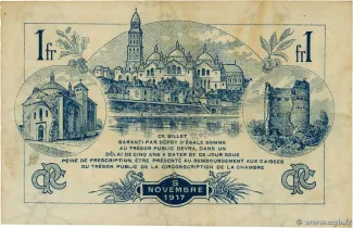 French notgeld 1 Franc, 1917 reverse