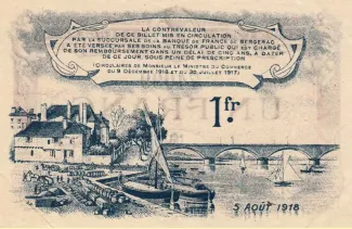 French notgeld 1 Franc, 1918 reverse