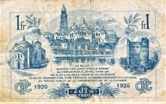 French notgeld 1 Franc, 1920 reverse