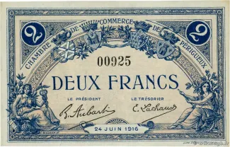 French notgeld 2 Francs, 1916 image